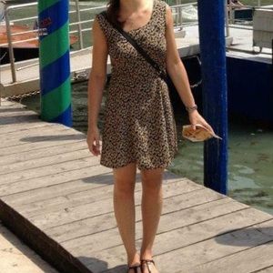 Black and brown Floral 90s style mini dress